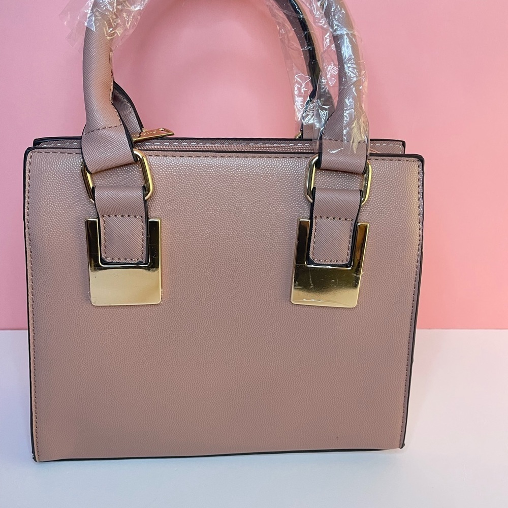 Mauve Convertible Structure Satchel Handbag